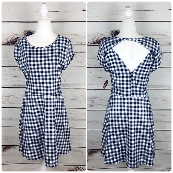 NEW BONGO Gingham Open Back Checkered Dress - Picture 2 of 9